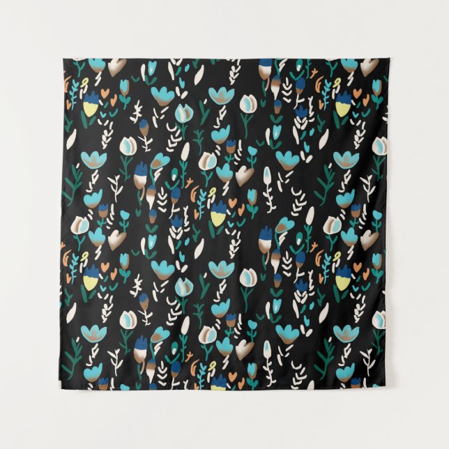 seamless mini floralabstract,background,blossom,de tapestry (Front)