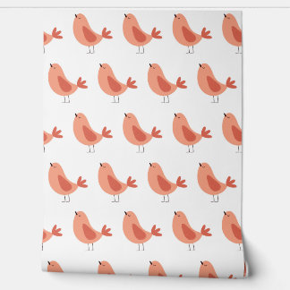 Seamless minimalist vector pattern of funny birds  wallpaper