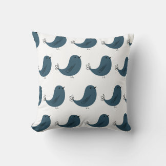 Seamless minimalist vector pattern of funny blue b throw pillow