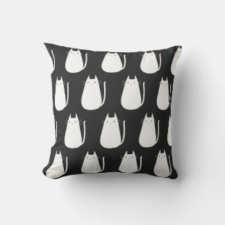 Seamless minimalist vector pattern of funny white  throw pillow