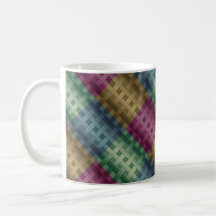 Seamless modern abstract lined striped multicolor coffee mug