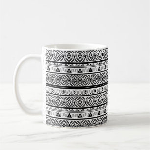 Seamless monochrome folk ethno pattern background coffee mug