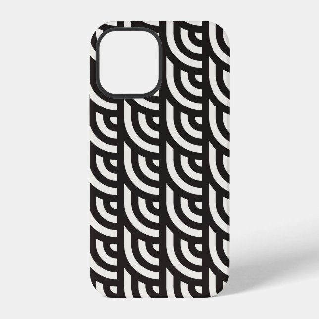 Seamless monochrome geometric pattern. Abstract st iPhone Case (Back)