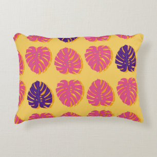 Seamless Monstera Hawaiian tropical plant design i Accent Pillow