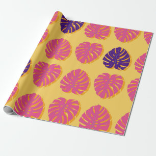 Seamless Monstera Hawaiian tropical plant design i Wrapping Paper