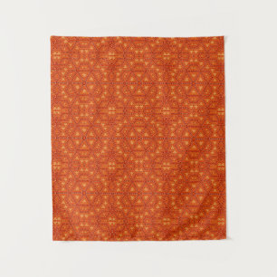 Seamless mosaic abstract kaleidoscope orange trian tapestry