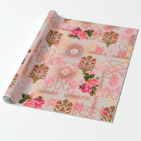 Seamless mughal with floral floral pattern on digi