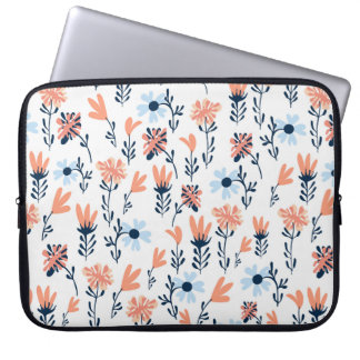 Seamless natural floral pattern, abstract flowers  laptop sleeve