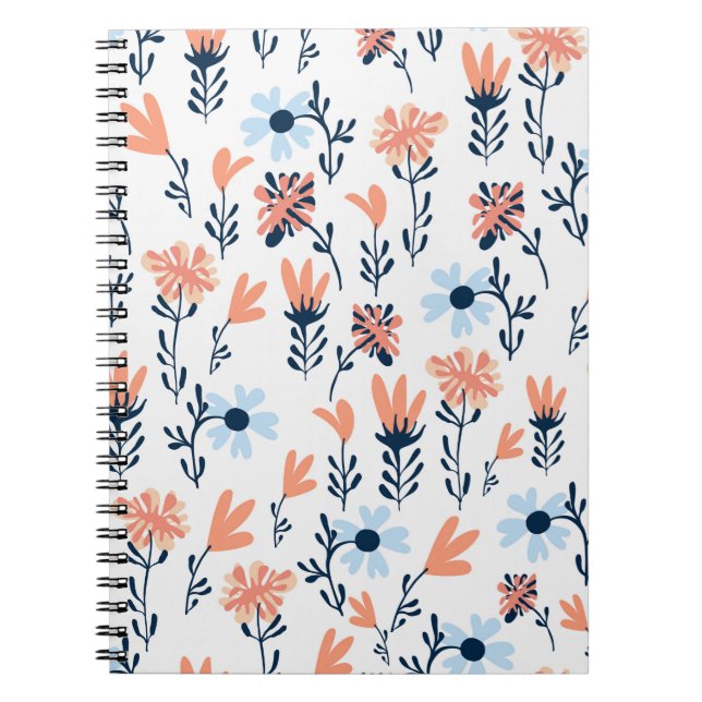 Seamless natural floral pattern, abstract flowers  notebook (Front)