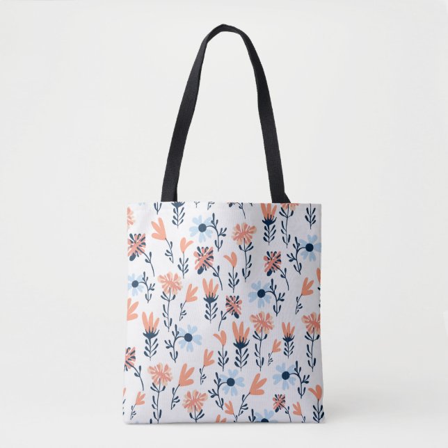Seamless natural floral pattern, abstract flowers  tote bag (Front)