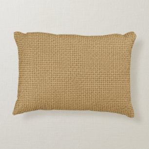 Seamless Natural Jute Burlap Fabric TexturePattern Accent Pillow