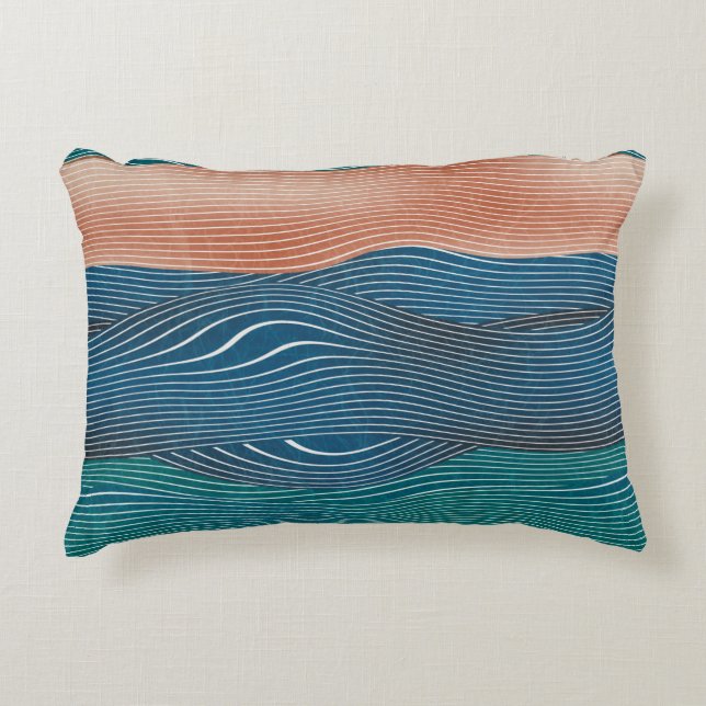 Seamless natural landscape hill pattern. Horizonta Accent Pillow (Front)