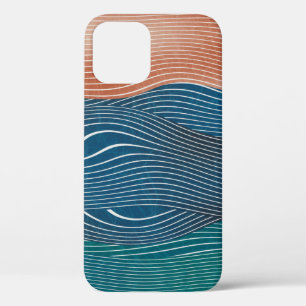 Seamless natural landscape hill pattern. Horizonta iPhone 12 Case
