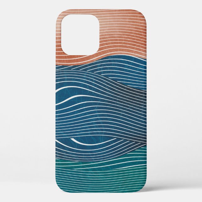 Seamless natural landscape hill pattern. Horizonta Case-Mate iPhone Case (Back)