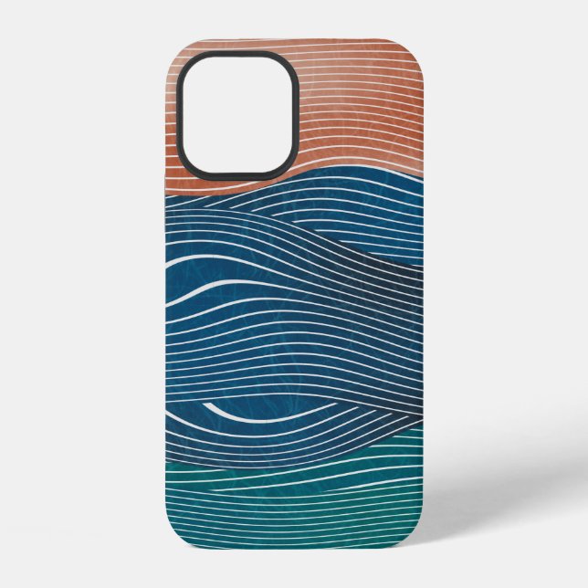 Seamless natural landscape hill pattern. Horizonta iPhone Case (Back)