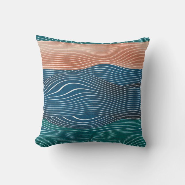 Seamless natural landscape hill pattern. Horizonta Throw Pillow (Front)