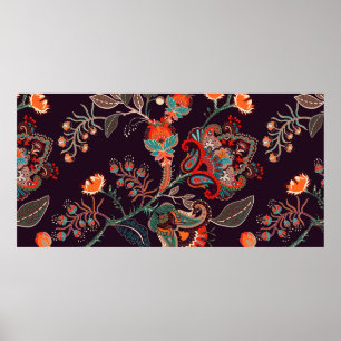 Seamless nature pattern. Background with big decor