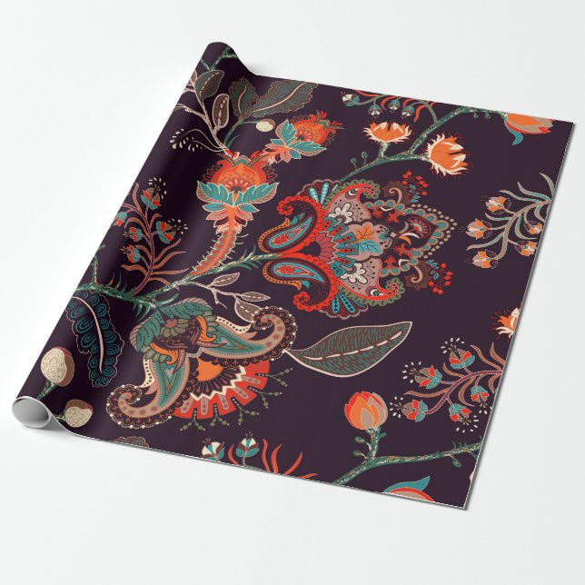 Seamless nature pattern. Background with big decor Wrapping Paper (Unrolled)
