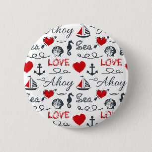Seamless nautical pattern 2 inch round button