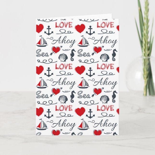 Seamless nautical pattern card (Front)