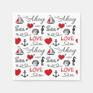 Seamless nautical pattern napkin