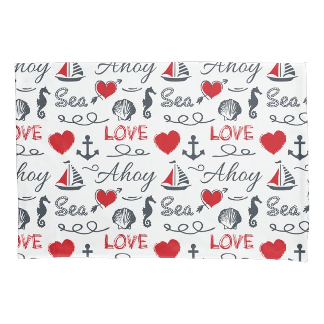 Seamless nautical pattern pillowcase (Front)