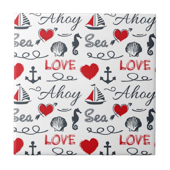 Seamless nautical pattern tile (Front)