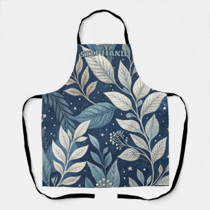 Seamless Night Garden Botanical Pattern Apron