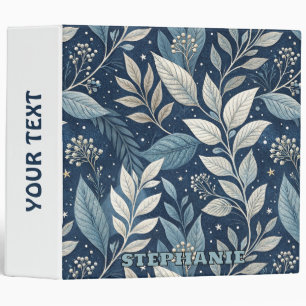 Seamless Night Garden Botanical Pattern Binder