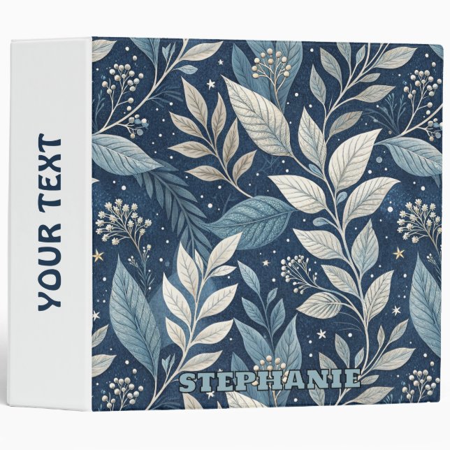 Seamless Night Garden Botanical Pattern Binder (Front/Spine)