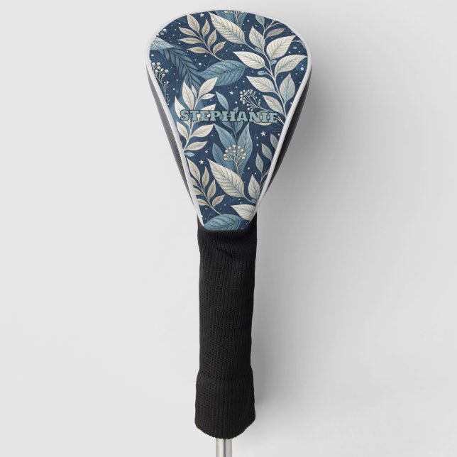 Seamless Night Garden Botanical Pattern Golf Head Cover (Front)