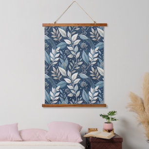 Seamless Night Garden Botanical Pattern Hanging Tapestry