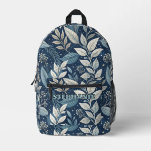 Seamless Night Garden Botanical Pattern Printed Backpack