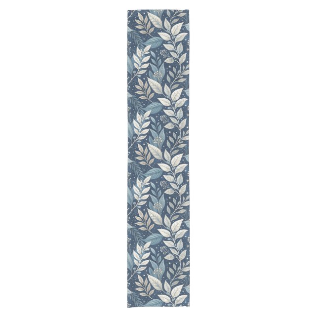 Seamless Night Garden Botanical Pattern Short Table Runner (Front)