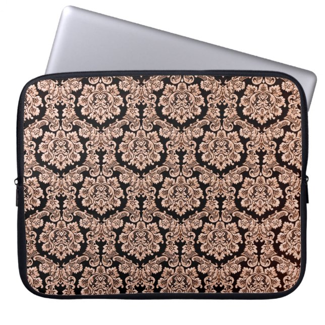 Seamless old school pattern, robots and tapes laptop sleeve (Front)