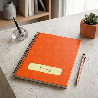 Seamless Orange Abstract Circle Pattern Notebook