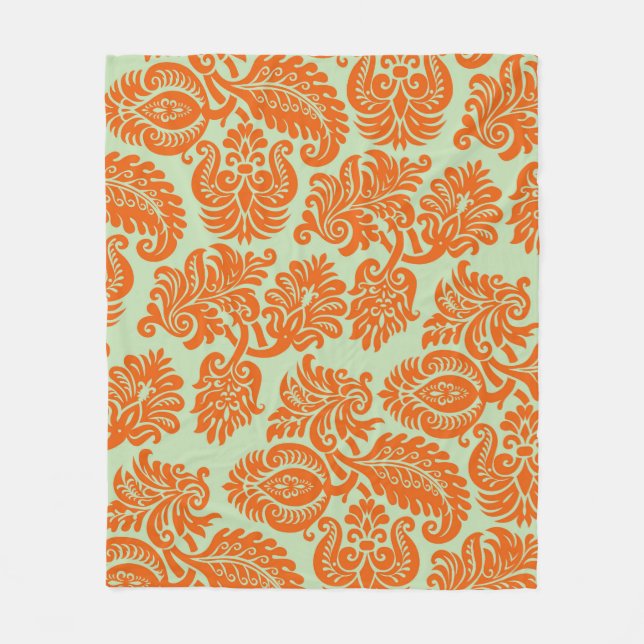 Seamless orange background texture fleece blanket (Front)