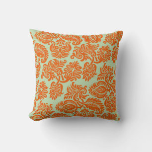 Seamless orange background texture throw pillow