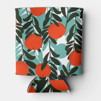 Seamless Orange Fruit Garden Print Can Cooler