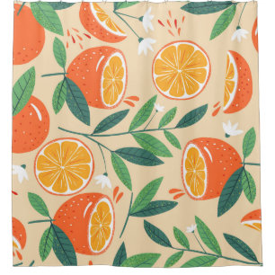 Seamless orange pattern, abstract vintage art.