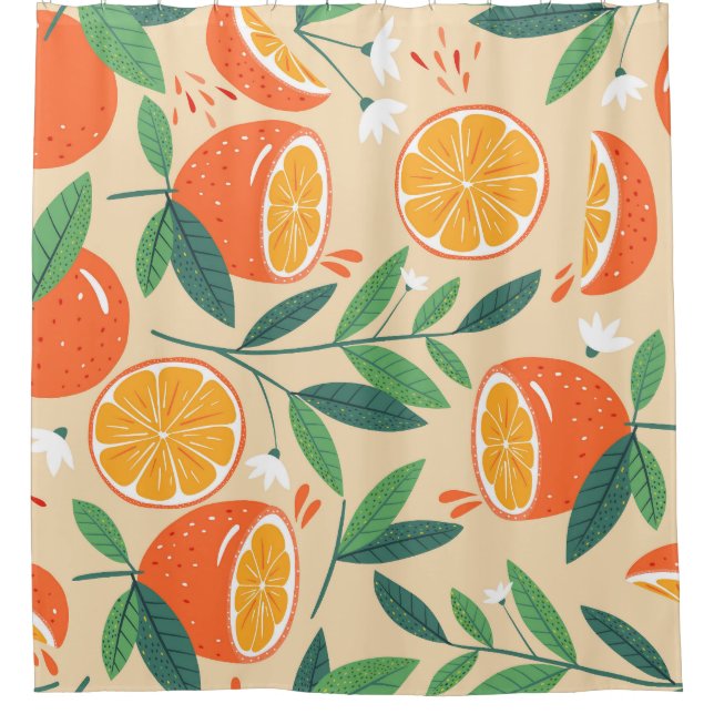 Seamless orange pattern, abstract vintage art. (Front)