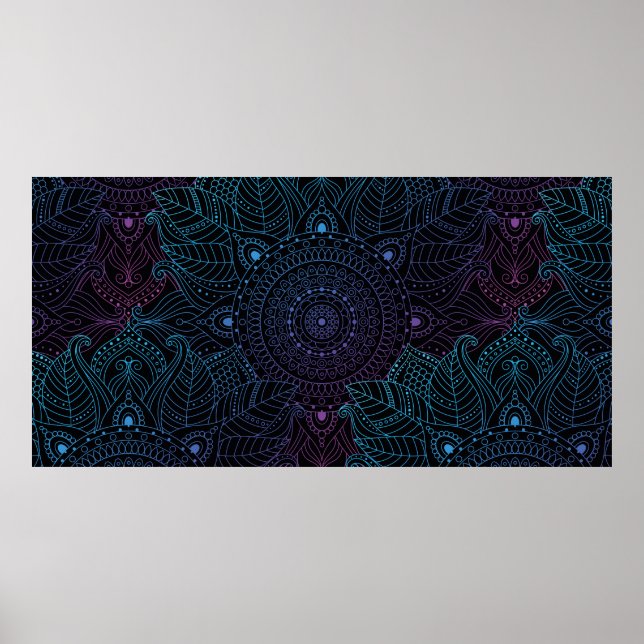 Seamless oriental arabesque pattern. Laced decorat Poster (Front)