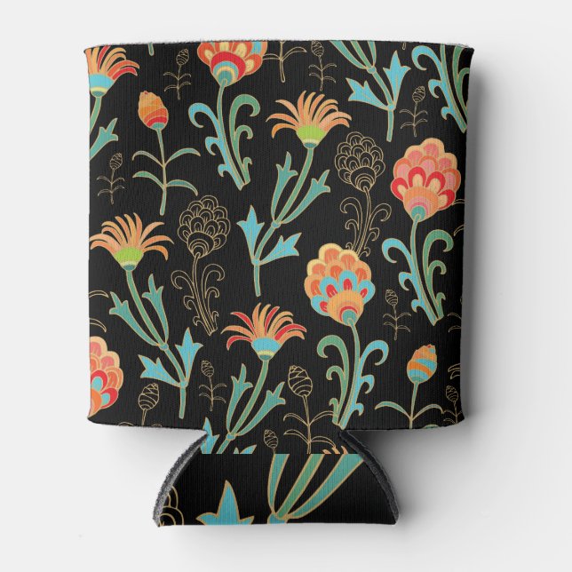 Seamless Oriental Floral Elegance Can Cooler (Front)