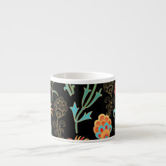 Seamless Oriental Floral Elegance Espresso Cup