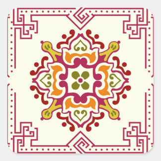 Seamless ornament tiles square sticker