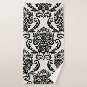 Seamless ornament with decorative elements. Freeha Bath Towel