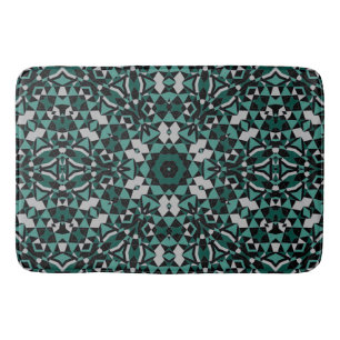 Seamless ornamental black green grey decor decorat bath mat
