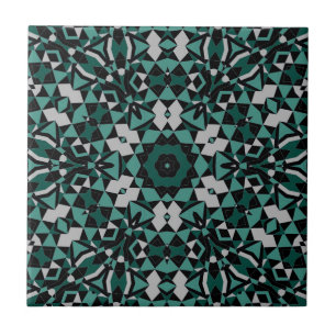 Seamless ornamental black green grey decor decorat tile
