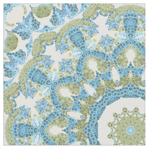 Seamless ornamental blue green white decor decorat fabric
