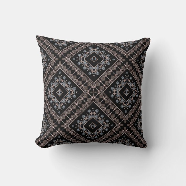 Seamless ornamental decor beads pearl jewellery pa throw pillow (Front)